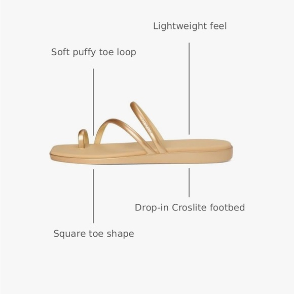 NWT Crocs Miami Toe Loop Women's Sandals - Gold Size 7 - Picture 6 of 10